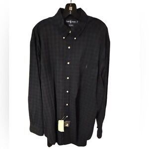 Ralph Lauren Mens Shirt Long Sleeve Black Watch Plaid Size XL NWT